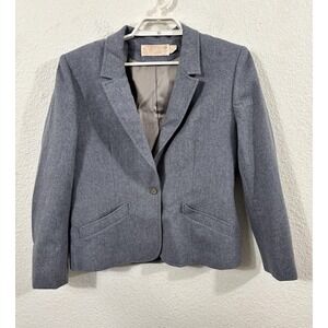 Vintage Pendleton Blazer Womens Medium Slate Blue Wool Jacket Made USA 70s